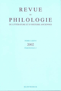 Revue de philologie, de littérature et d'histoire anciennes, v.  76